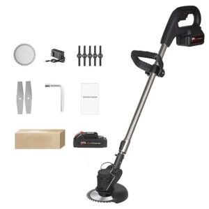 Motocoasa electrica, MWAOWM, 24V, 2 lame, 1 disc, 17000 RPM, negru
