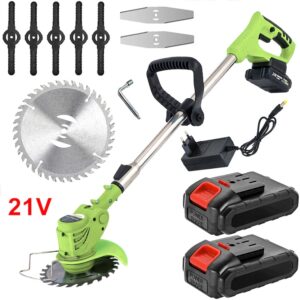 Motocoasa electrica Bedee, lungime ajustabila 85cm-122cm, protectie, 130W, verde, set complet