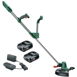 Trimmer de tuns gazon/iarba pe acumulator Bosch Universal GrassCut 18-260, 18 V,diametru taiere 26 cm, maner telescopic 120 - 140 cm, include: 2 acumulatori 18 V 2.0 Ah + incarcator